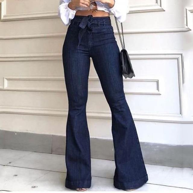 Women's Jeans High Waist Denim Blue Vintage Flare Jean Pants – Loving Lane  Co